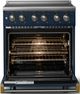 Viking® 5 Series 30" Slate Blue Pro Style Electric Range with Brushed Brass Trim-1