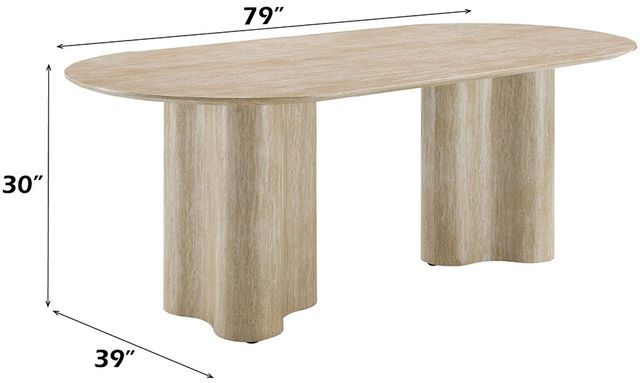 ACME Furniture Jirina Travertine Pattern Dining Table-3