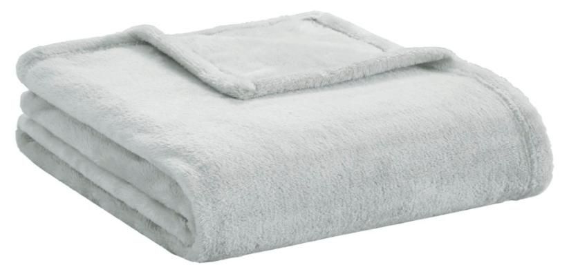 Olliix by Intelligent Design Microlight Plush Grey Throw | Big Sandy ...
