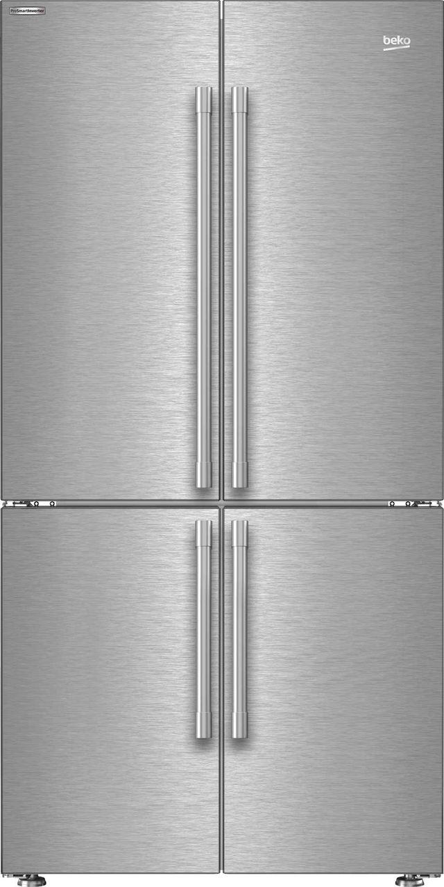 Beko 36 in. 20.9 Cu. Ft. Fingerprint Free Stainless Steel French 4-Door Refrigerator-0