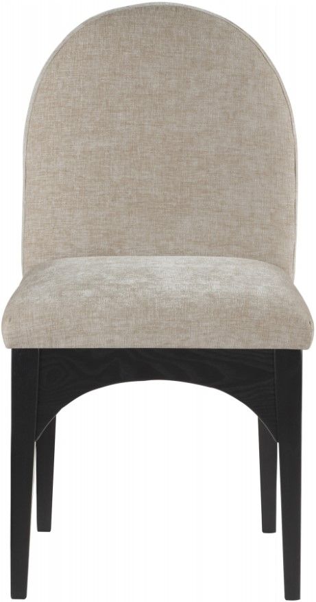 Meridian Furniture Waldorf Beige/Black Chenille Upholstered Dining Chair-1