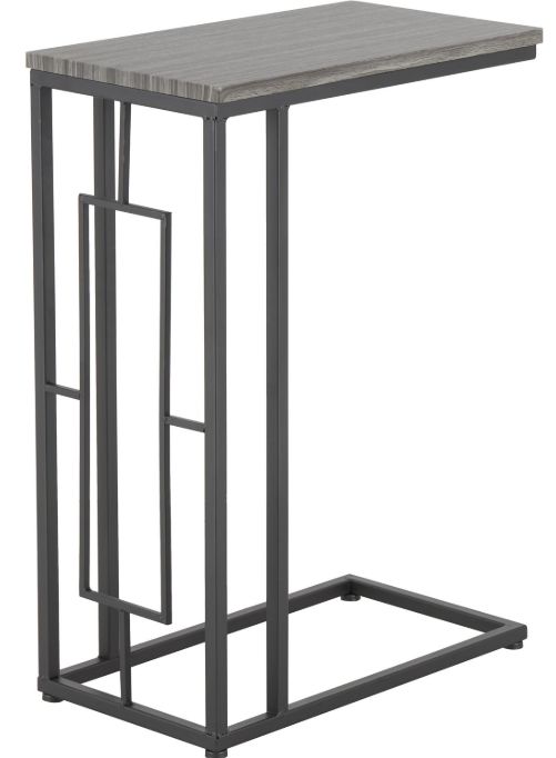 Deco Marche Gray Accent Table with Black Base-0