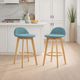 Armen Living Vera 4-Piece Brown/Teal Barstool Set-1