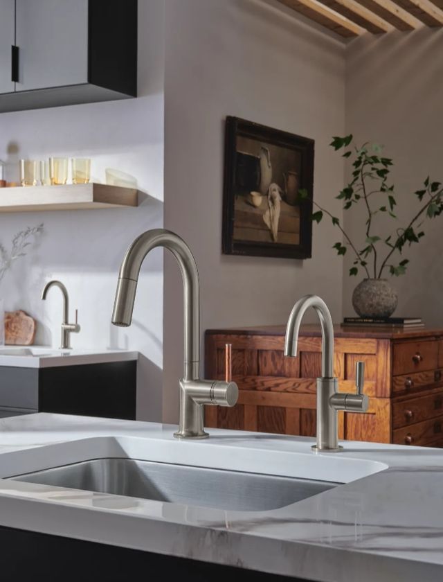 Brizo Odin® Brilliance® Luxe Steel™ with Wood Accent Bar Faucet Wood Lever Handle Kit-4