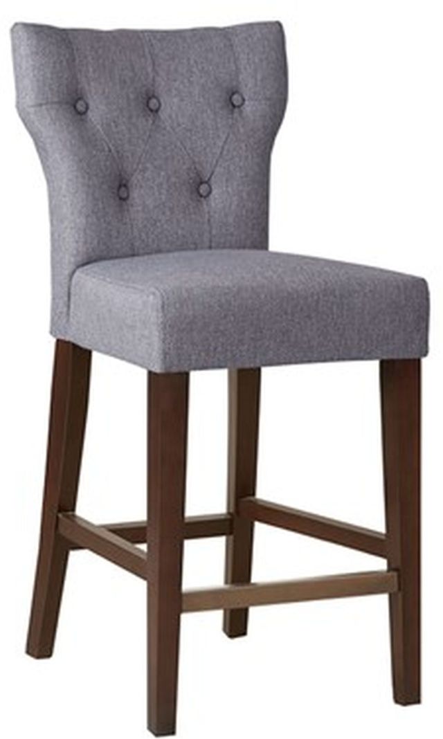 Olliix by Madison Park Grey Avila Tufted Back Counter Stool-0