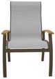 Telescope Casual Belle Isle Abalone/Beachwood Aluminum/Fabric Outdoor Sling Supreme Arm Chair with Teak Rustic Polymer Arm Accent-1