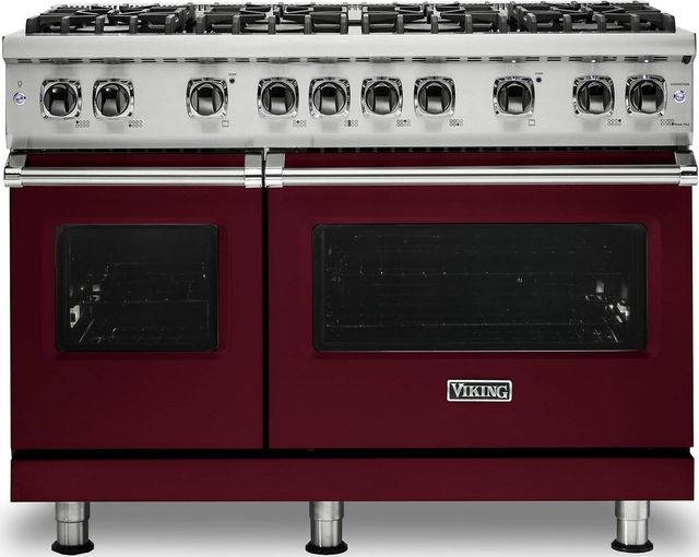 Viking® Professional 5 Series 48" Pro Style Dual Fuel Range-Burgundy-0
