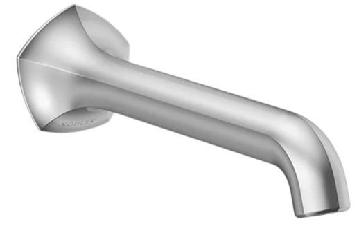 KOHLER® Occasion® Polished Chrome Wall-Mount Bathroom Sink Faucet Spout with Straight Design-0