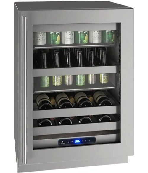 U-Line 5 Class Collection 24” 5.2 Cu. Ft. Stainless Steel Beverage Center with Left Hinge Glass Door-3