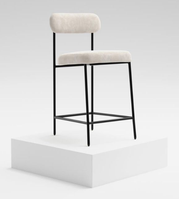 International Furniture Direct Seating Black/Ivory 43" Bar Stool-1