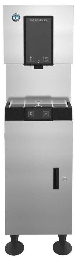 Hoshizaki 17" 257 lb. Stainless Steel Air-Cooled Ice and Water Dispenser with Built In Storage Bin -2