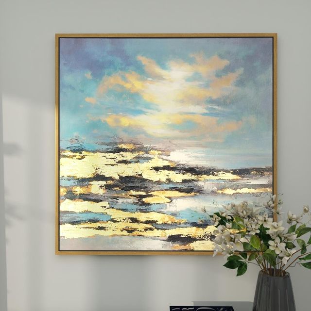 Deco Marche Blue Canvas Geode Wall Art-3