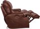 Catnapper® Wembley Walnut Leather Power Lay Flat Reclining Console Loveseat with Power Adjustable Headrest and Power Adjustable Lumbar Support-5