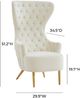 TOV Furniture Jezebel Cream Velvet Wingback Accent Chair-2