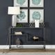 Uttermost® Leo Glass Top Console Table with Aged Gunmetal Frame-1