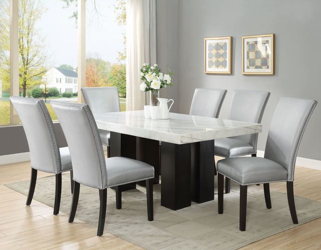 Steve Silver Co. Camila Espresso/Silver Upholstered Dining Side Chair-1