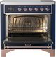 Ilve® Majestic III 36" Midnight Blue Pro Style Induction Range with Triple Glass Door and Copper Trim-1