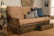 Kodiak Furniture Tucson 37" Suede Peat/Rustic Walnut Full Sleeper Sofa with Mattress-1