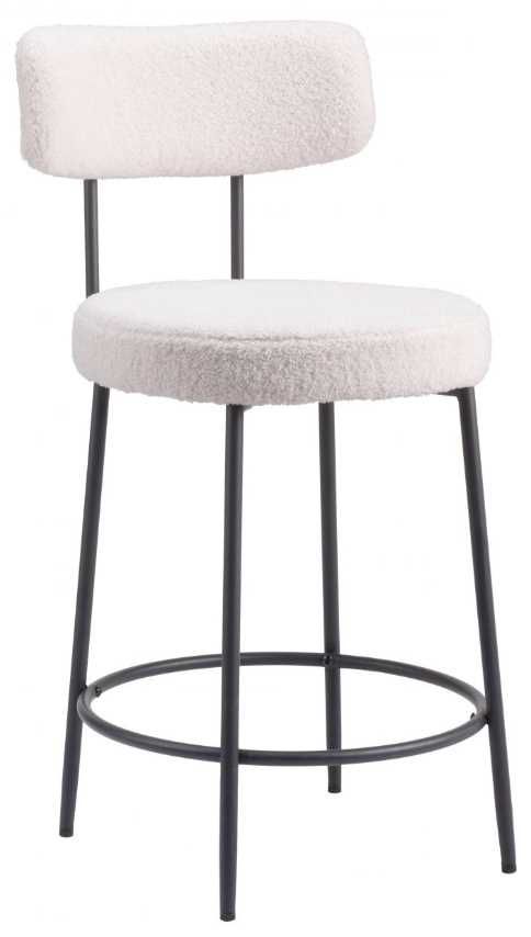 Zuo® Modern Blanca 2-Piece Black/Ivory Counter Stool Set-0