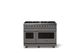 Viking® 5 Series 48" Damascus Gray Pro Style Dual Fuel (NG) Range with Polished Chrome Trim-0