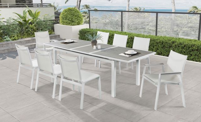 Meridian Furniture Nizuc 2-Piece White Outdoor Patio Mesh Dining Arm Chairs-4