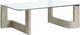 Magnussen Home® Bartlett Glass Top Rectangular Cocktail Table with Smokey Pine Base-0