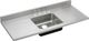 Elkay Lustertone® Classic Lustrous Satin 60" x 25" x 7-1/2" Single Bowl Sink Top with Drainboard-0