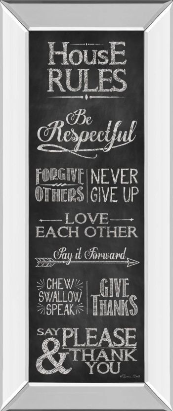 Classy Art House Rules by Susan Ball Mirror Framed Wall Art | Fischer ...