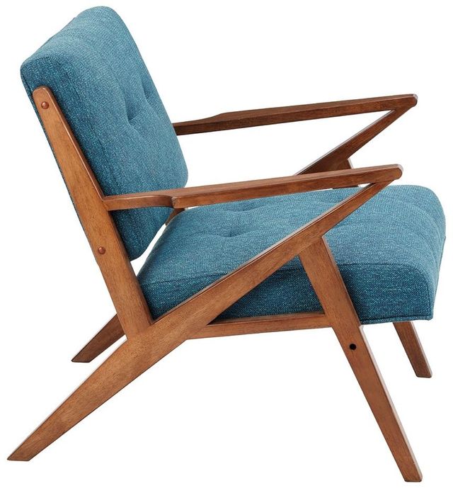 Olliix by INK+IVY Blue/Pecan Rocket Lounge Chair-1