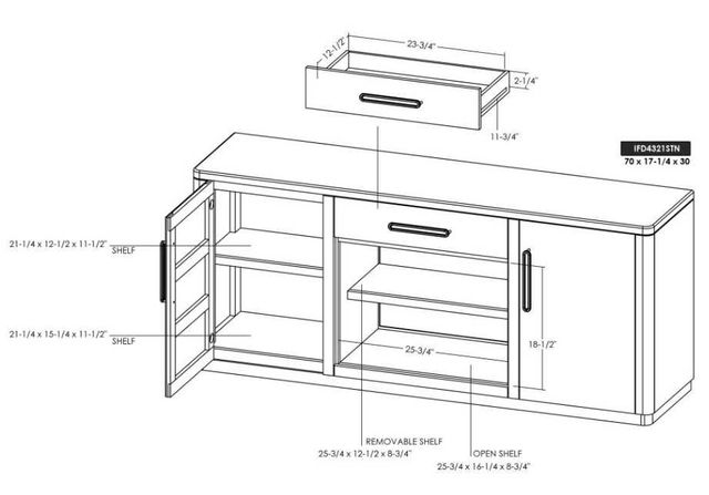 International Furniture Direct Balam White Entertainment Center with Fireplace-1