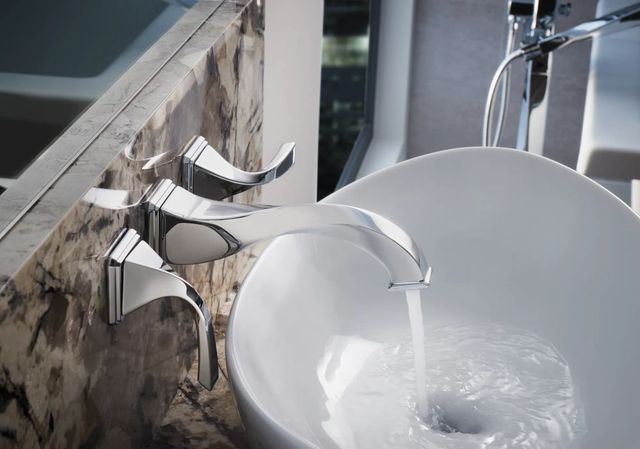 Brizo Virage® Polished Chrome 9" 2-Handle Wall Mount Lavatory Faucet-2