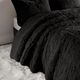 Olliix by Intelligent Design Malea Black King/California King Shaggy Faux Fur Comforter Mini Set-5