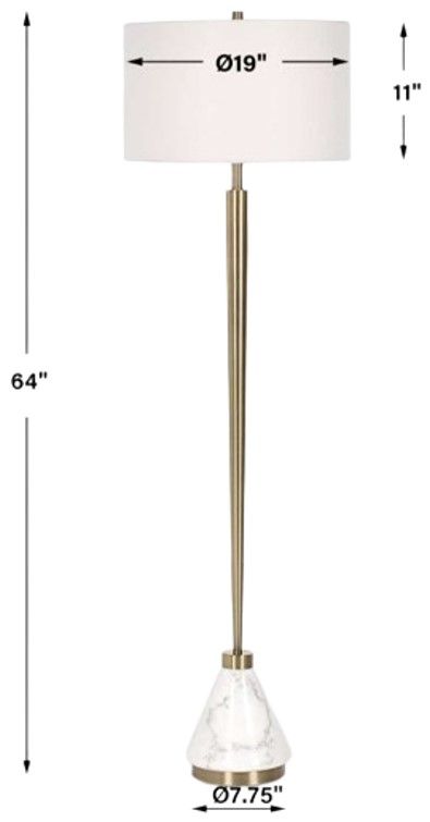 Uttermost® Curran Brass/White Floor Lamp-2