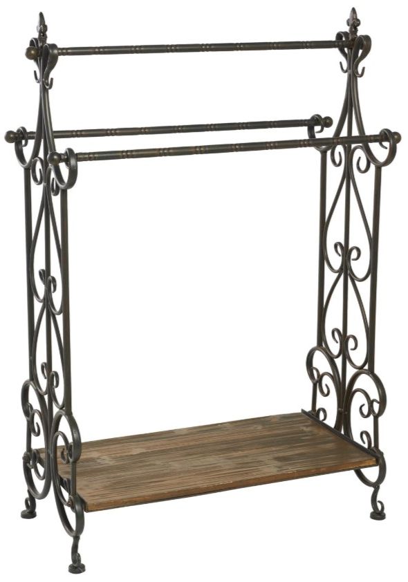 Deco Marche Black Scroll Towel Rack-0