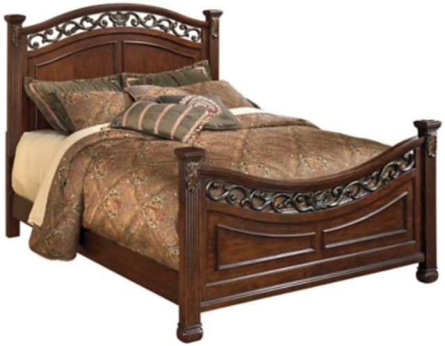 Signature Design by Ashley® Leahlyn 3-Piece Warm Brown King Panel Bed Set-1