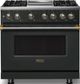 Viking® 5 Series 36" Antique Bronze Pro Style Dual Fuel (NG) Range with Brushed Brass Trim-0