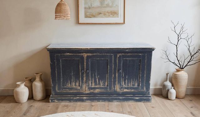 Nest Home Collections Mimi Antique Black Cabinet-1