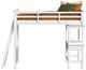 Elements International Hampton Kids White Youth Twin Loft Bed with Ladder and Desk-2