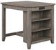 Bernards Hartford Weathered Gray Storage End Gathering Table-0
