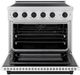 ZLINE Autograph Edition Paramount 36" Stainless Steel Pro Style Induction Range with White Matte Door and Matte Black Accents-1
