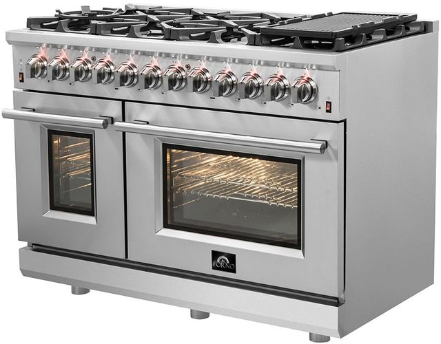 FORNO® Alta Qualita 48" Stainless Steel Pro Style Dual Fuel Range-1