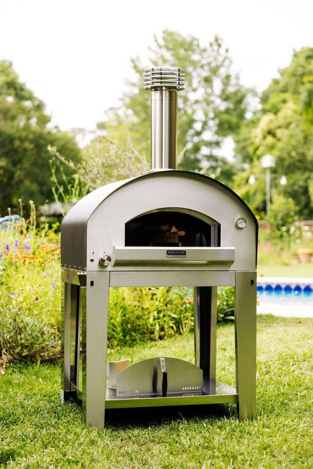 Fontana Forni Firenze 39" Gray Pizza Oven & Cart-3