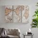 Olliix by Madison Park Map of the World 3 Piece Natural Printed Canvas with Hand Brush Embellishment Set-3