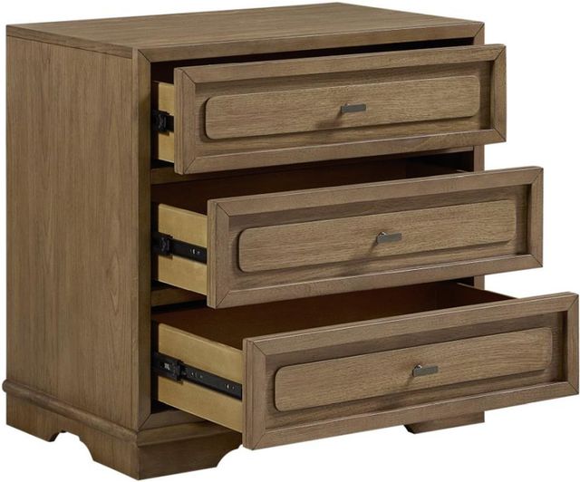 Bernards Tarrington Almond 3-Drawer Nightstand-3