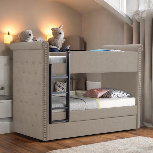 ACME Furniture Ramona II Beige Youth Twin Over Twin Bunk Bed with Trundle-1