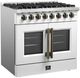 FORNO® Galiano Series Alta Qualita 36" White and Antique Brass Pro Style Dual Fuel Range-2