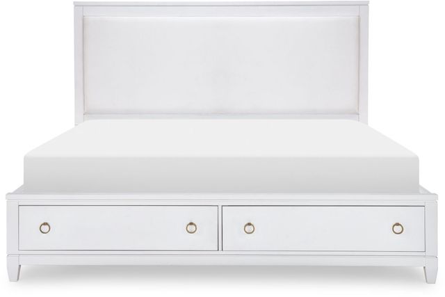 Legacy Classic Summerland White King Upholstered Panel Storage Bed-2