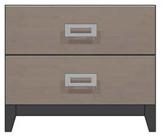 Country View Woodworking Customizable American Modern 28" 2-Drawer Rectangular White Front Wood Legs Nightstand