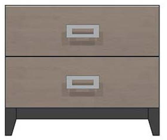 Country View Woodworking Customizable American Modern 28" 2-Drawer Rectangular White Front Wood Legs Nightstand-0