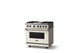 Viking® 5 Series 36" Pure White Pro Style Dual Fuel (NG) Range with Brushed Brass Trim-2